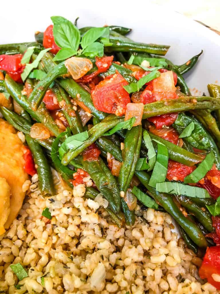 Green beans in a dish