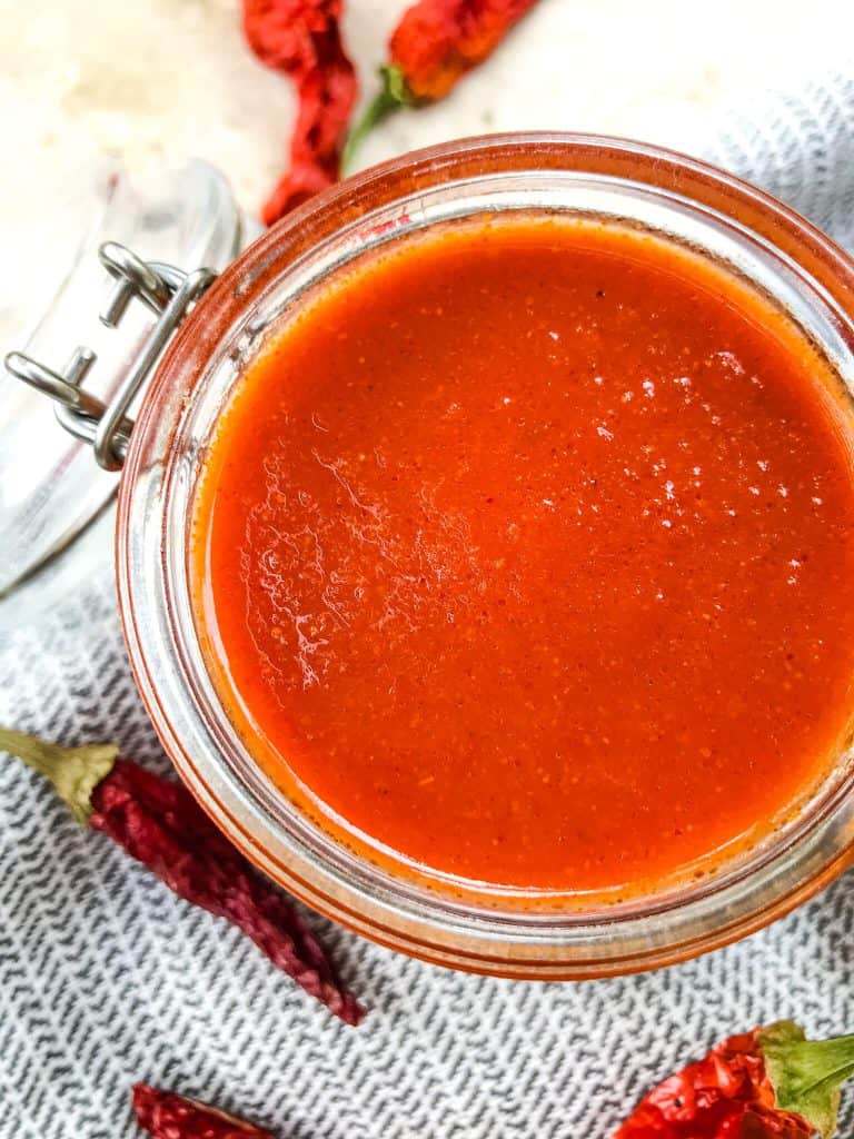 Close up of Red Enchilada Sauce Recipe