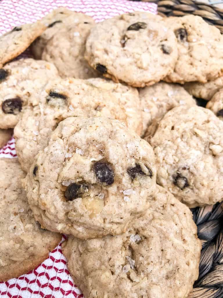 Close up of a pile of cookies