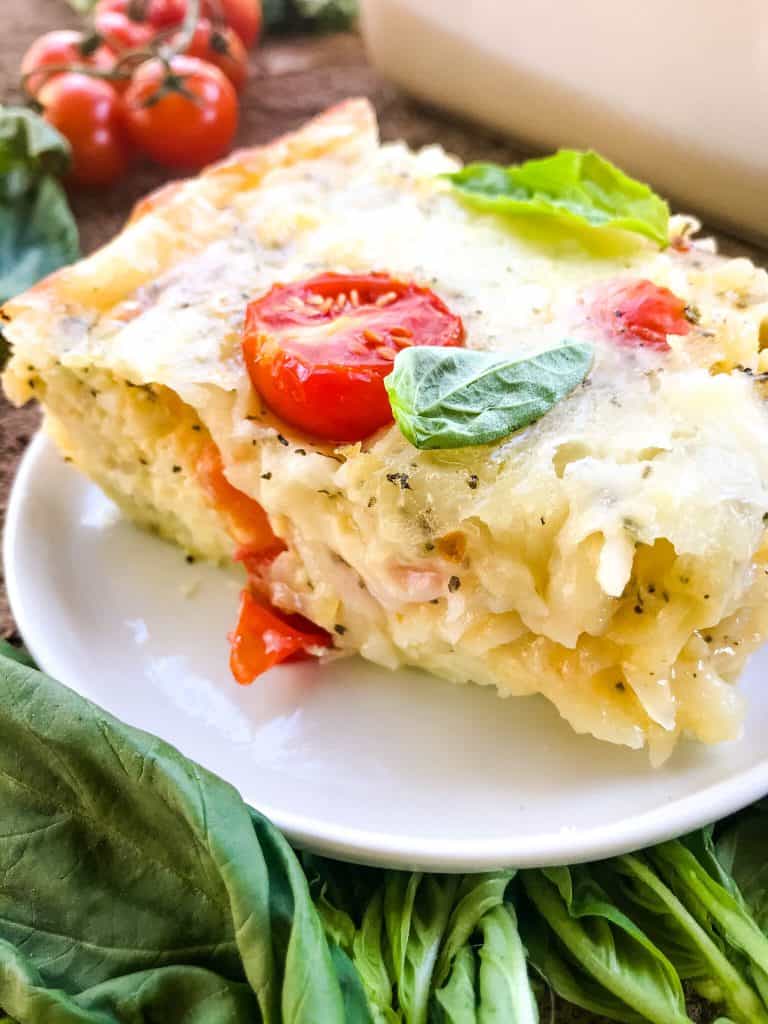 A close up of the casserole