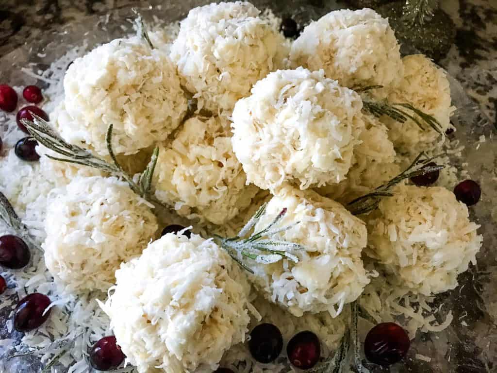A pile of Snowball Popcorn Balls