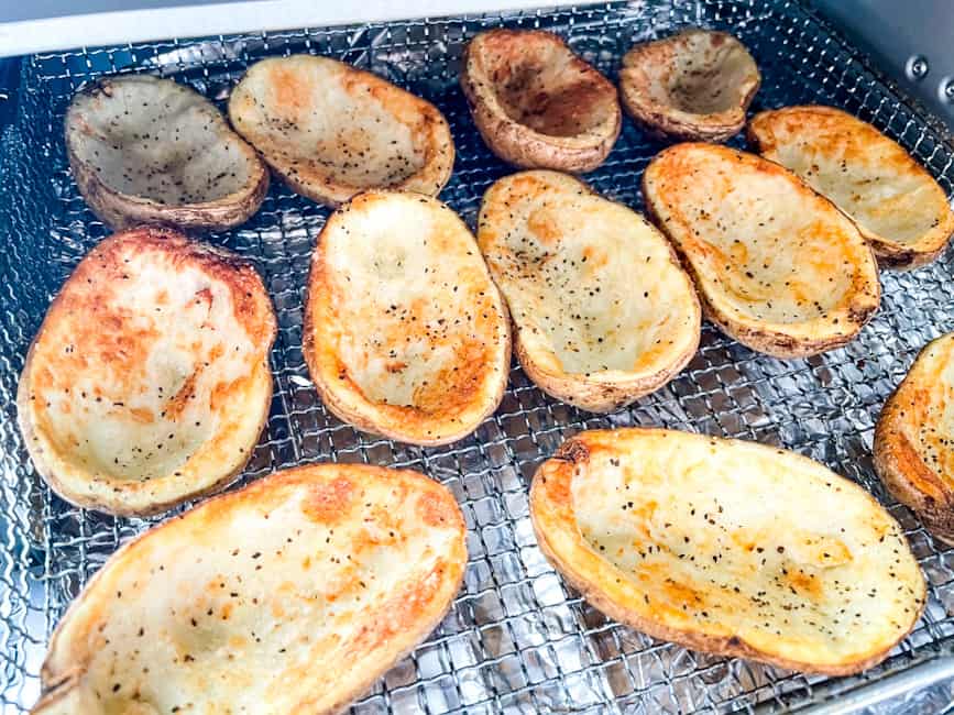 Potato shells that have been cooked