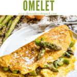 Pin image for Asparagus Omelette with title