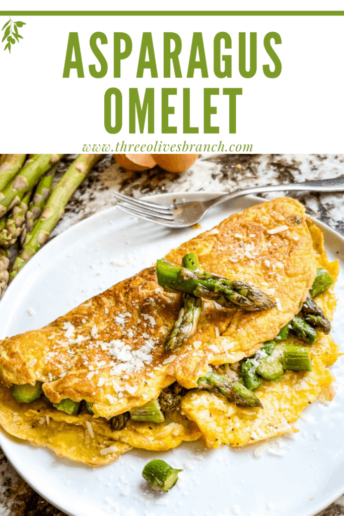 Pin image for Asparagus Omelette with title