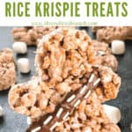 Pin image of shaped Chewbacca Rice Krispie Treats with title at top