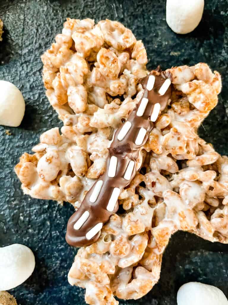 A person shaped Chewbacca Rice Krispie Treat
