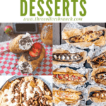 Pin image of a collection of Campfire Desserts with title at top