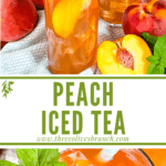 Long pin of Peach Tea with title