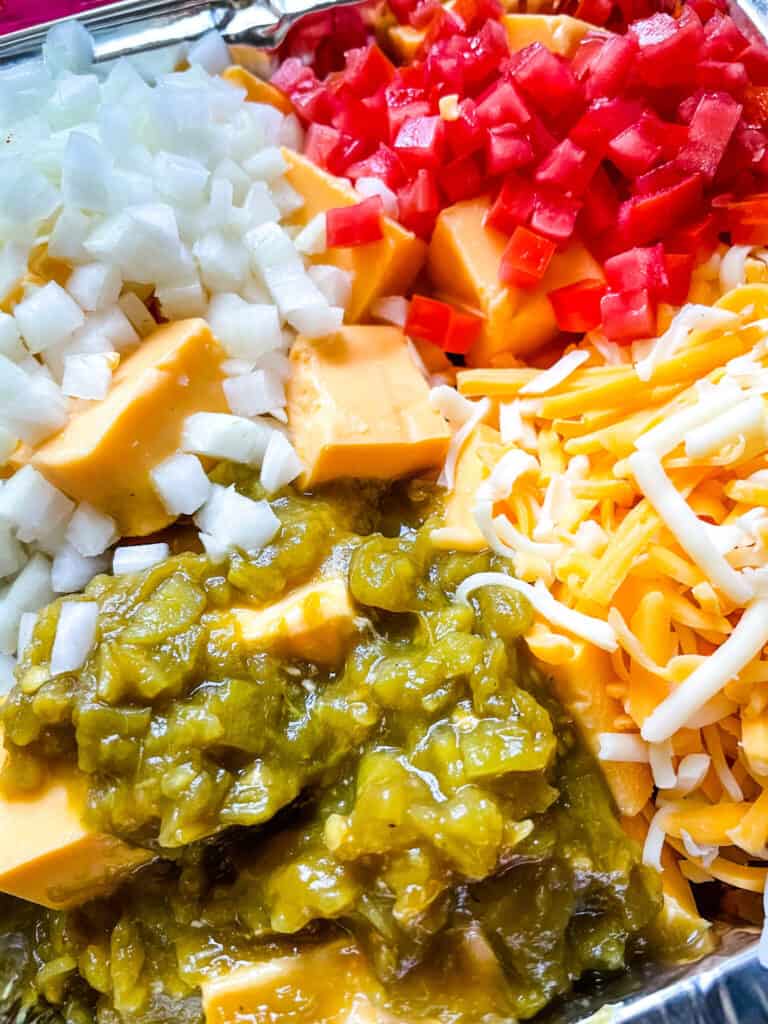 Close up of the ingredients in the pan before cooking