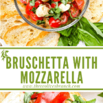 Long pin for Bruschetta with Mozzarella (Caprese Bruschetta) with title