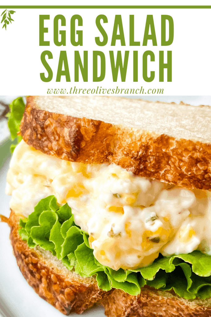Pin image of a Egg Salad Sandwich with title at top