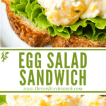 Long pin image of Egg Salad Sandwich with title