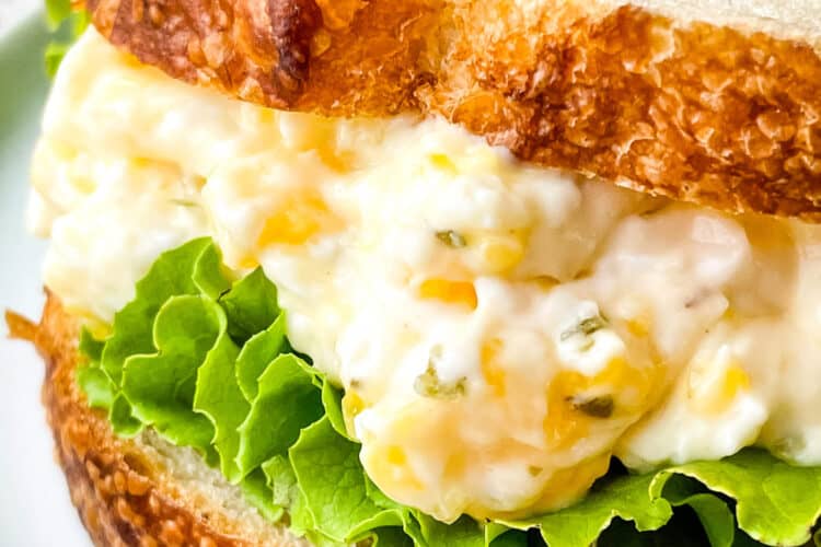 Close up side view of the Egg Salad Sandwich