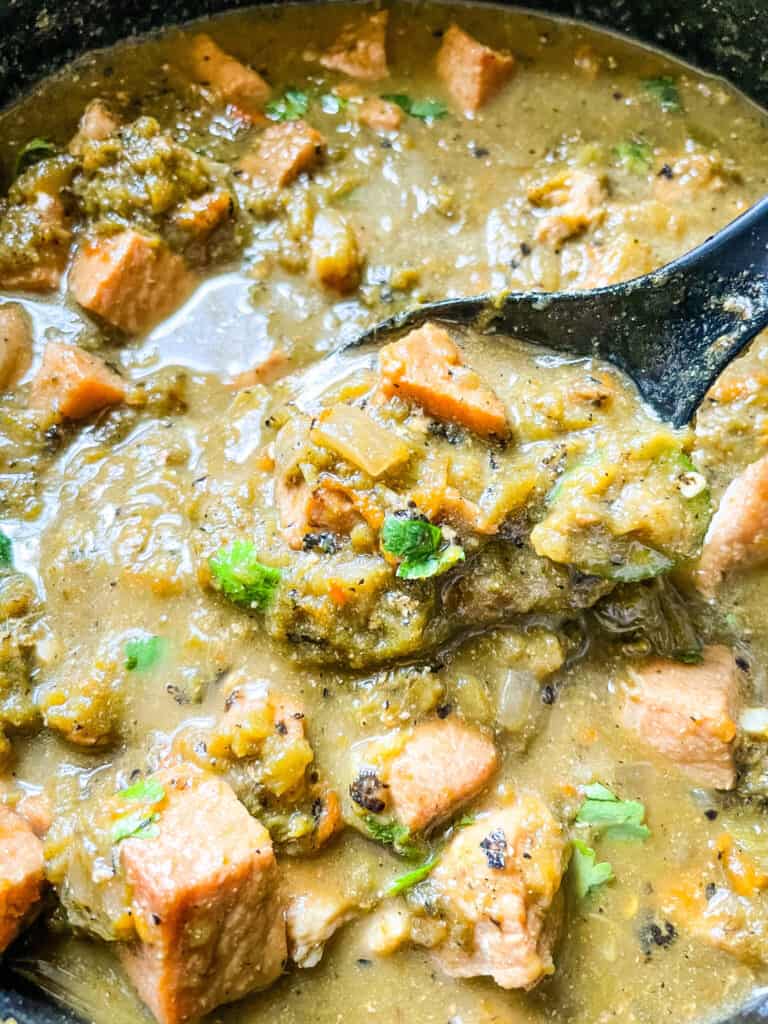 Hatch Pork Green Chili in a large pot
