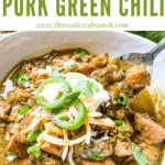 Pin image of Hatch Pork Green Chili with title at top