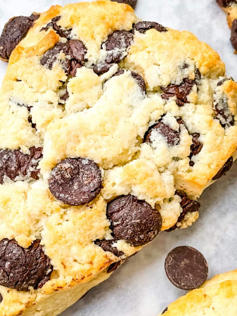 Close up of a Chocolate Chip Scone