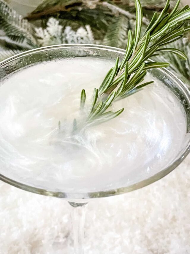 Frosted Pine Gibson Martini Christmas Cocktail Recipe Story
