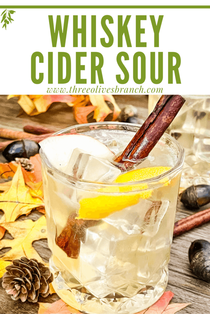 Pin image of Whiskey Cider Sour with title at top