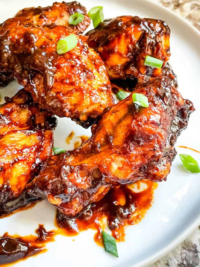 A close up of a pile of Barbeque Chicken Wings
