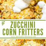 Long pin for Corn and Zucchini Fritters with title