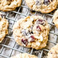 Close up of cookie on rack