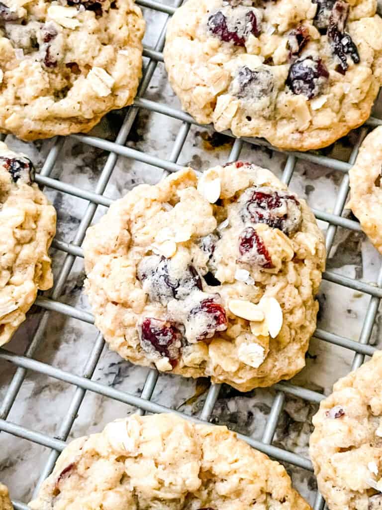 Close up of cookie on rack