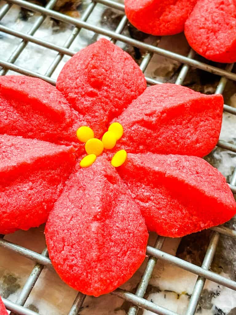 close up of a cookie on a cooling rack