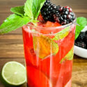 Closer view of the Blackberry Mojito in a glass