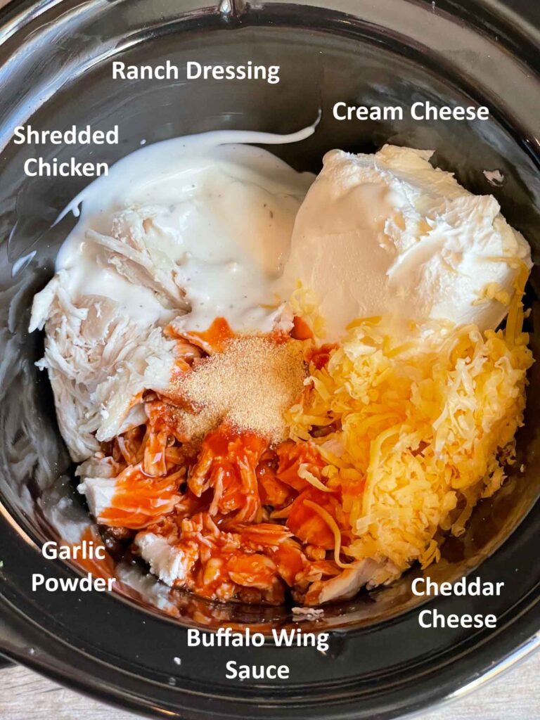 Labeled ingredients needed in a crock pot