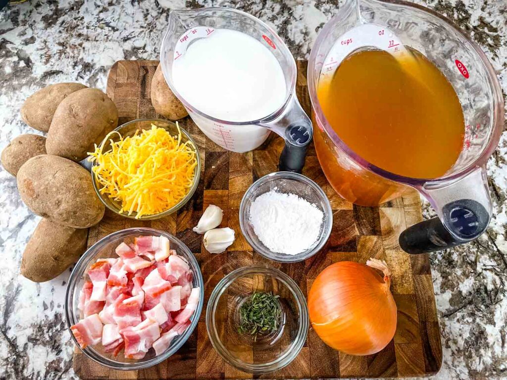 Ingredients needed for the soup recipe