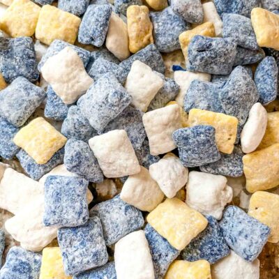 A pile of mixed Los Angeles Rams Puppy Chow
