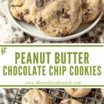 Long pin of Chocolate Chip Cookies with Peanut Butter