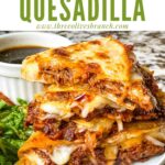 Pin of cut Birria Quesadilla in a stack