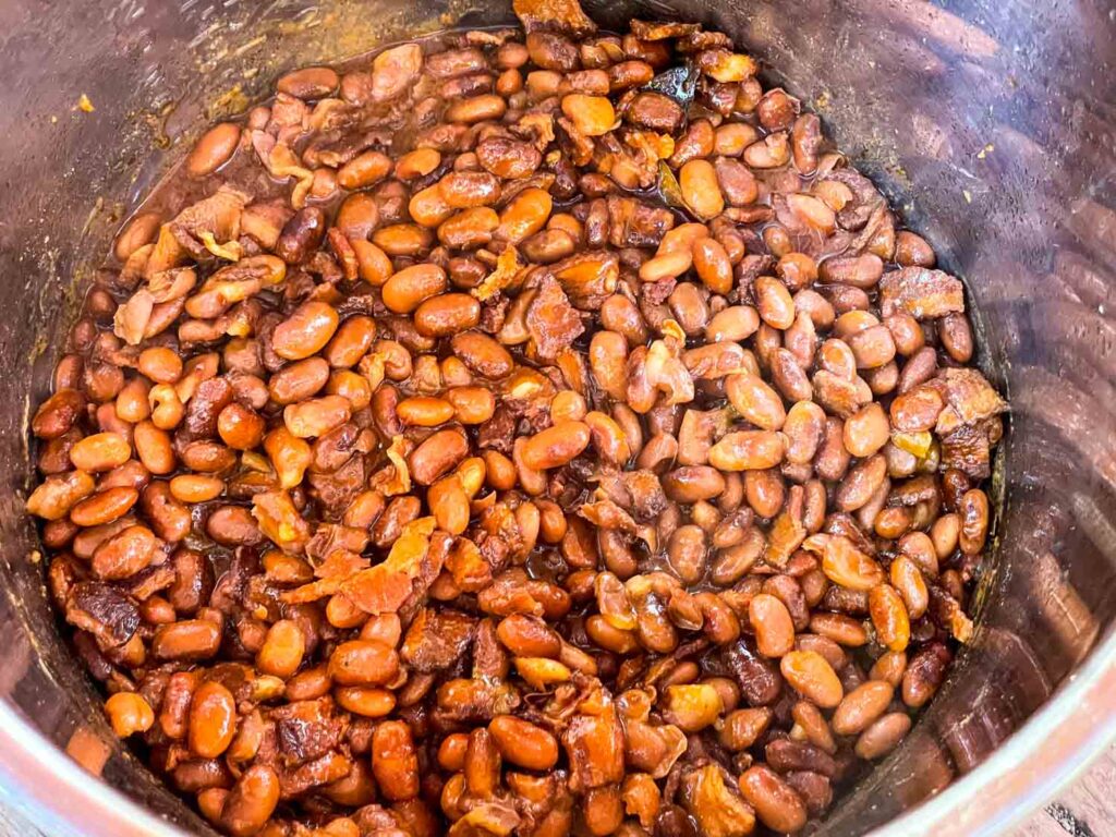 The beans after being cooked in the Instant Pot
