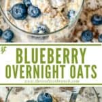 Long pin of Blueberry Overnight Oats with title