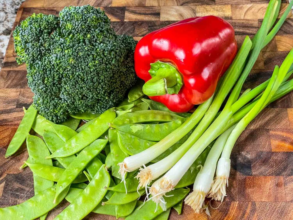 The vegetables needed for the recipe, or use vegetables of choice