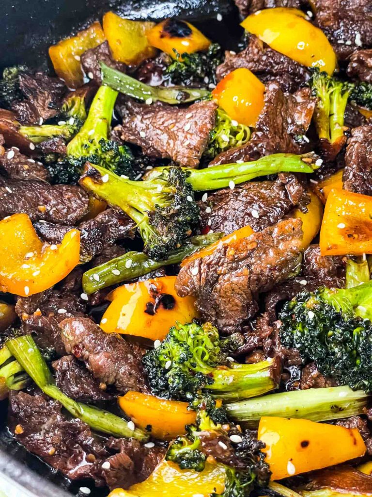 Close up of Teriyaki Beef Stir Fry