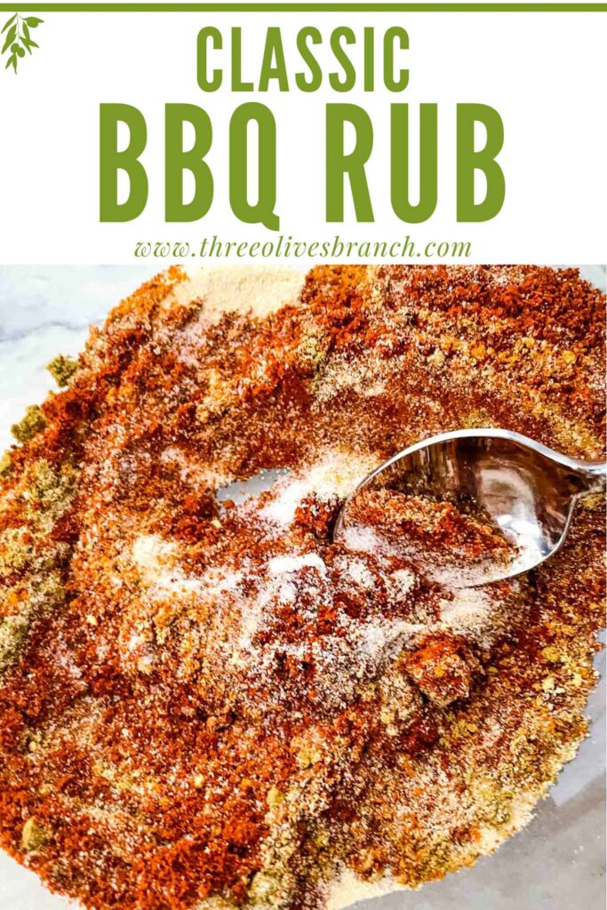 Pin of BBQ Rub spices being mixed