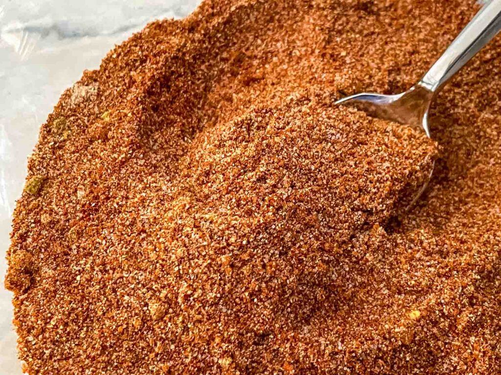 BBQ Rub in a bowl with a spoon