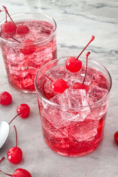 Two Dirty Shirley in clear glasses