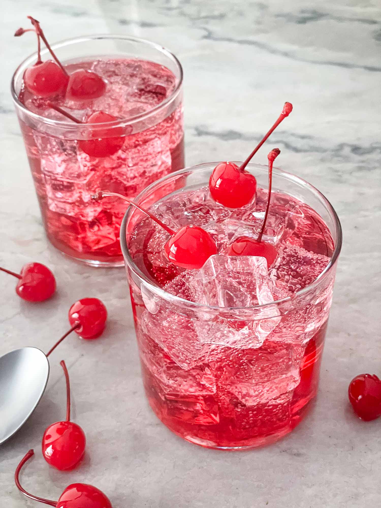 Two Dirty Shirley in clear glasses