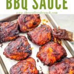 Pin of BBQ Sauce on chicken with title at top