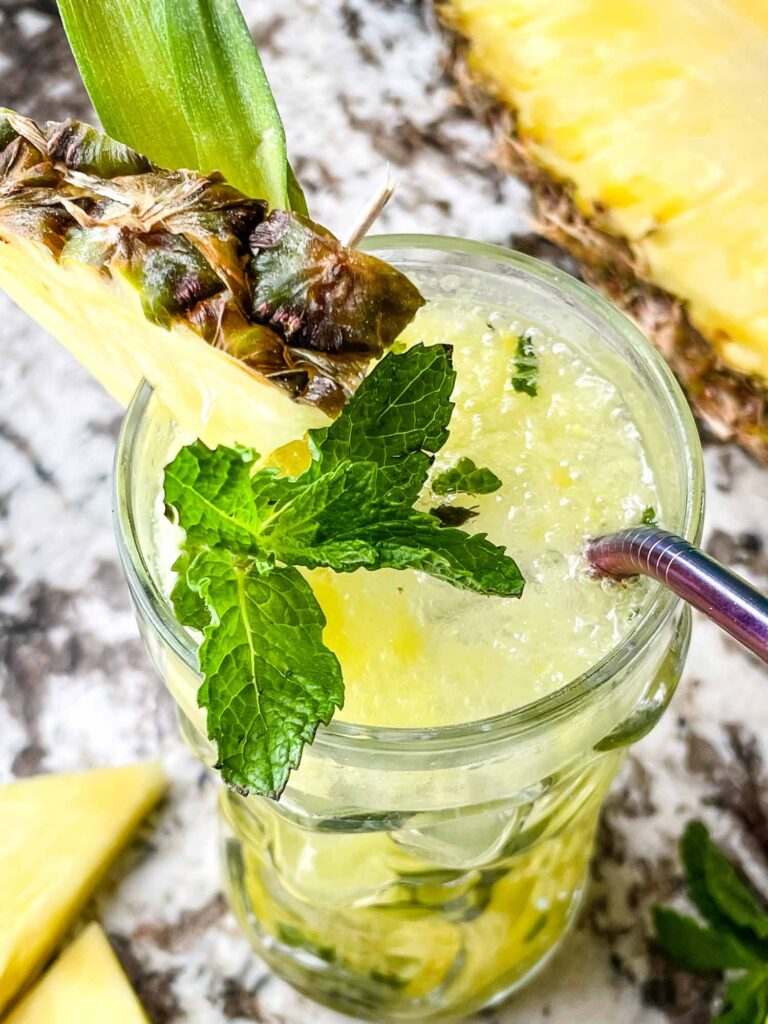 Top view of the Pineapple Mojito