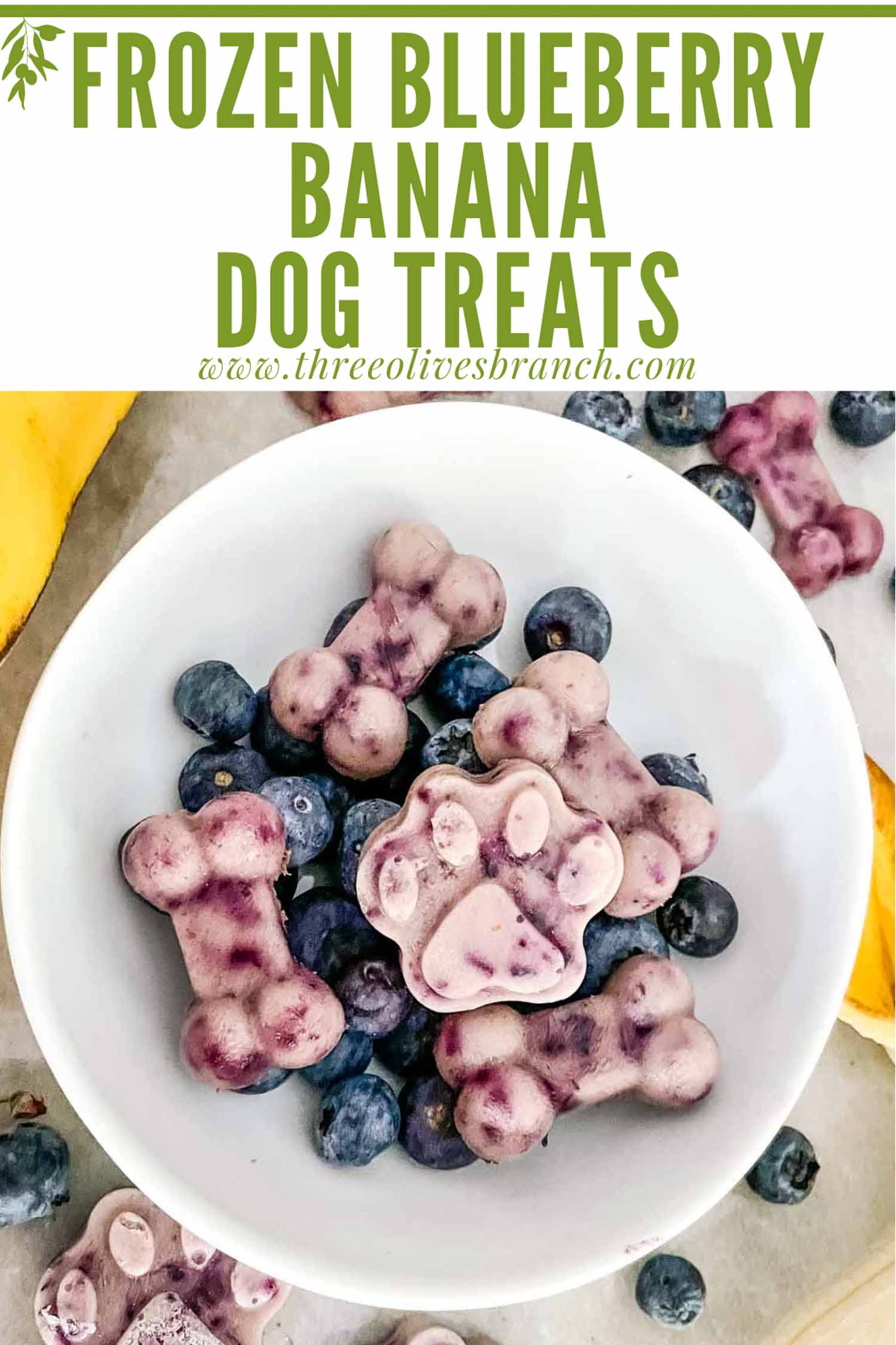 Frozen Blueberry Banana Dog Treats Three Olives Branch