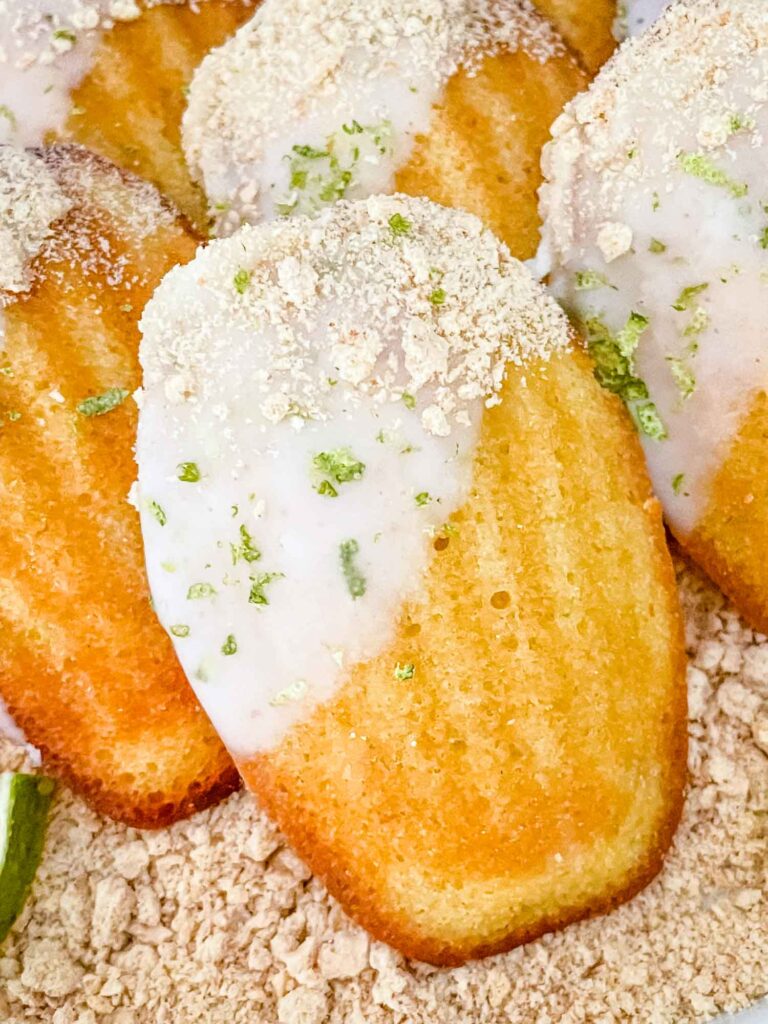 Close up of a Key Lime Pie Madeleine