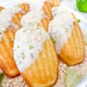 Close view of Key Lime Pie Madeleines on a plate