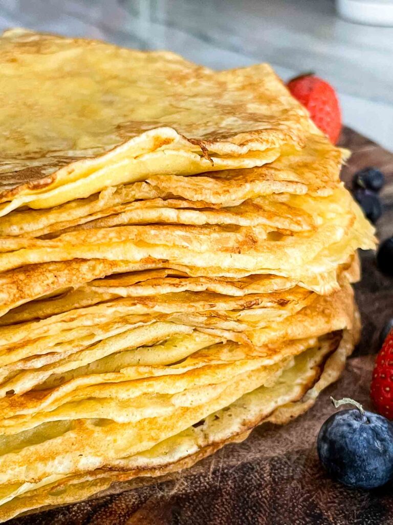 Close up of a stack of Sweet Crepes