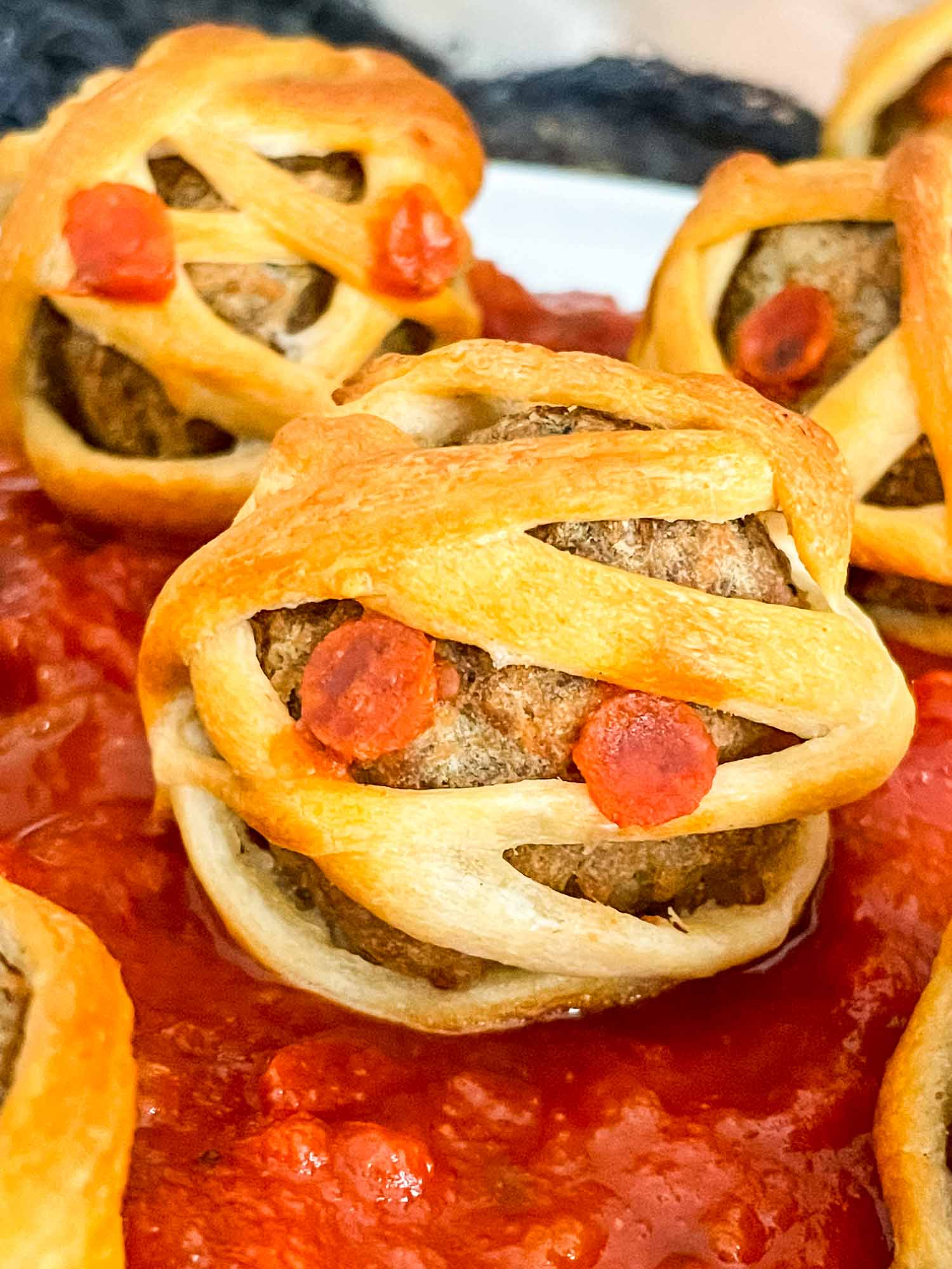 Halloween Mummy Meatballs