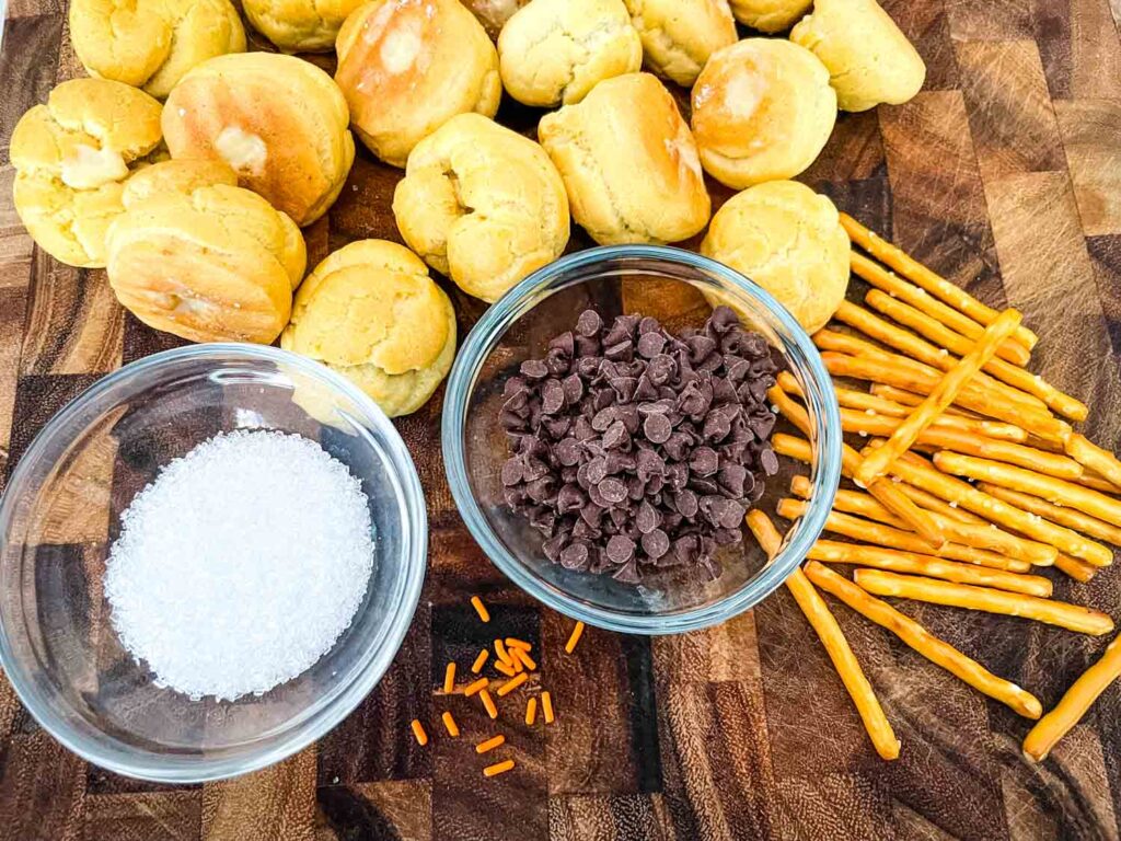 Ingredients needed sitting on a wood board