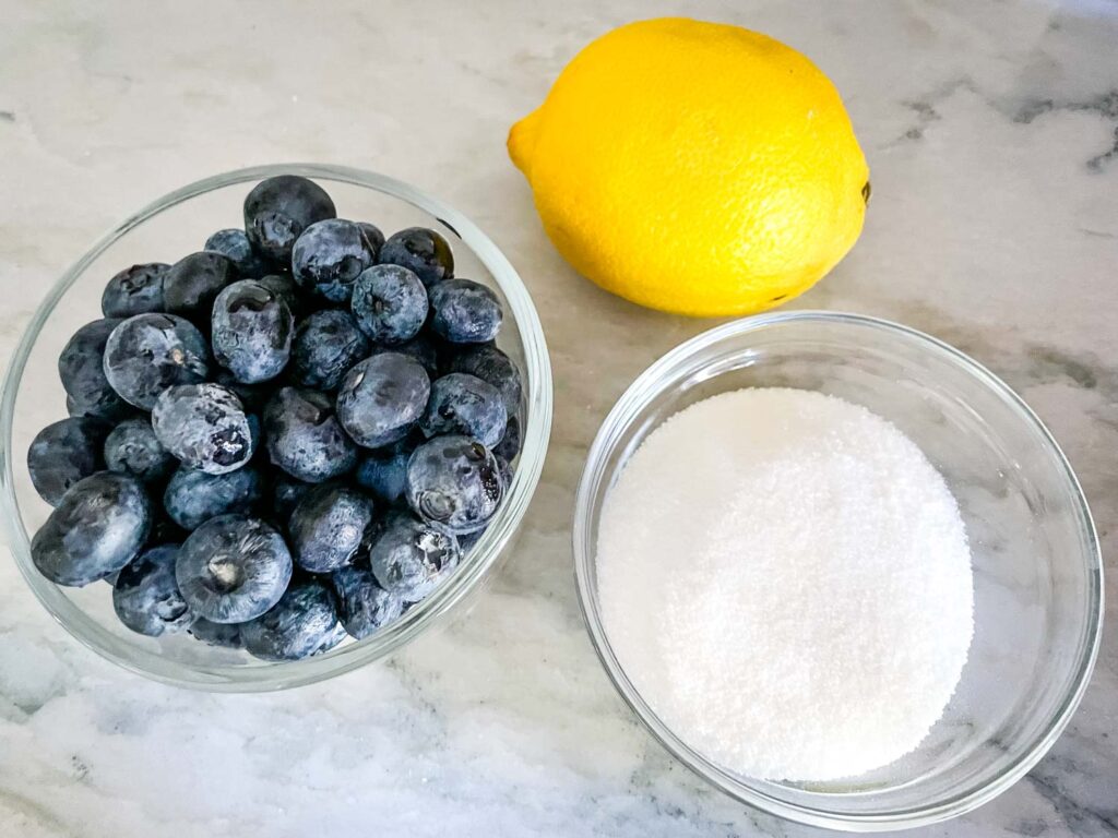 The three ingredients laid out on a counter